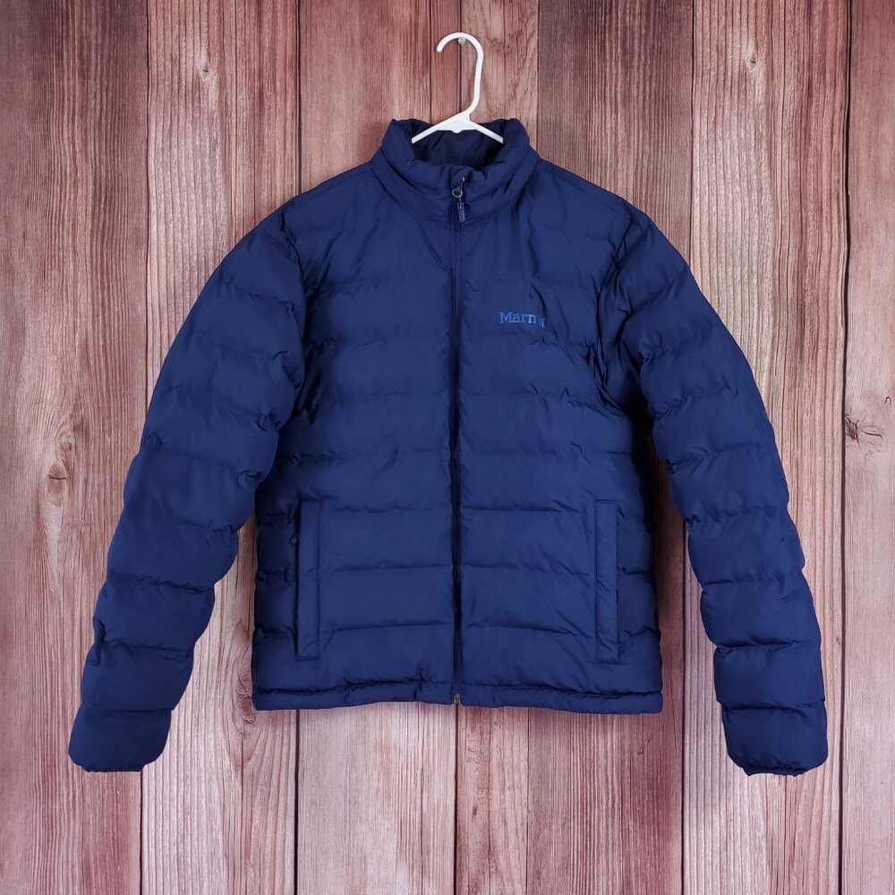 Marmot Mens Small Alassian Featherless Jacket 3M Thinsulate Navy Blue